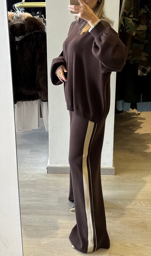Pantalone In Maglia Con Banda Laterale