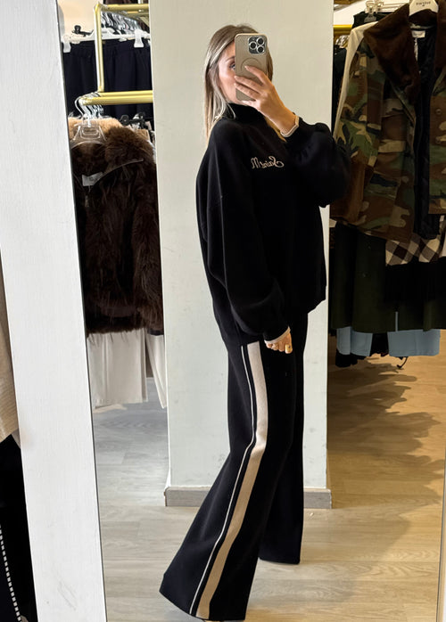 Pantalone In Maglia Con Banda Laterale