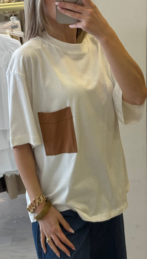 T-shirt Con Taschino Monocolore Tensione In