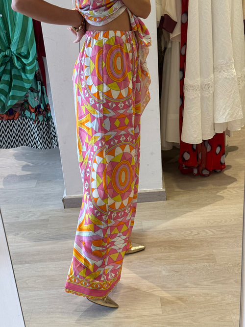 Pantalone Con Elastico Fantasia Geometrica