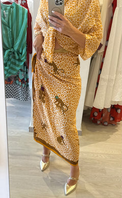 Camicia In Mussola Fantasia Cuoio Leopardata
