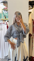 Camicia In Mussola A Righe Fine
