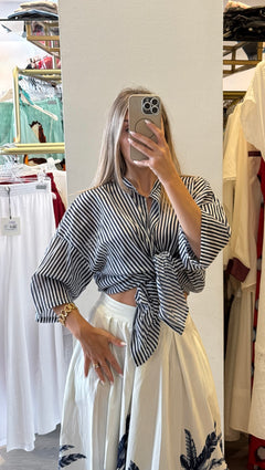 Camicia In Mussola A Righe Fine