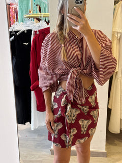 Camicia A Righe Misto Seta