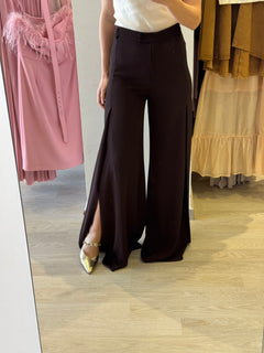 Pantalone Con Spacco Ambo I Lati Tessuto Fluido