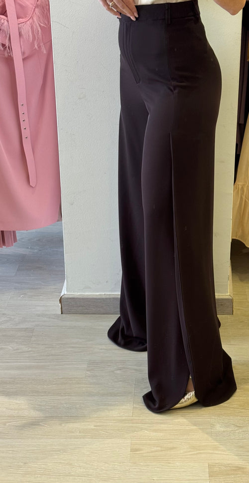 Pantalone Con Spacco Ambo I Lati Tessuto Fluido