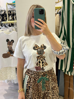 T-shirt Minnie con applicazione strass Tensione In