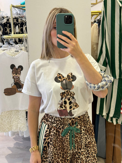 T-shirt Minnie con applicazione strass Tensione In