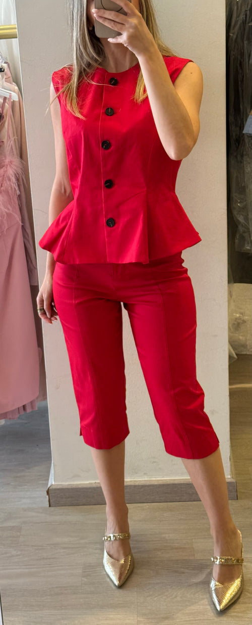 Pantalone Capri In Popeline Di Cotone 26P4811 Tensione In