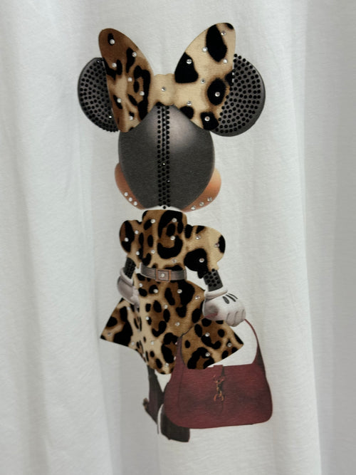 T-shirt Minnie con applicazione strass Tensione In