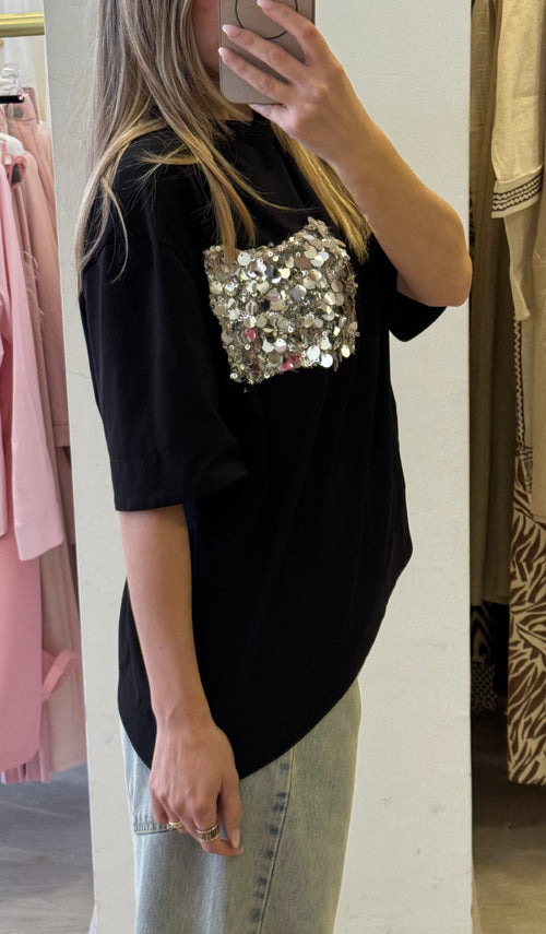 T-shirt Svasata Taschino Con Paillettes Tensione In