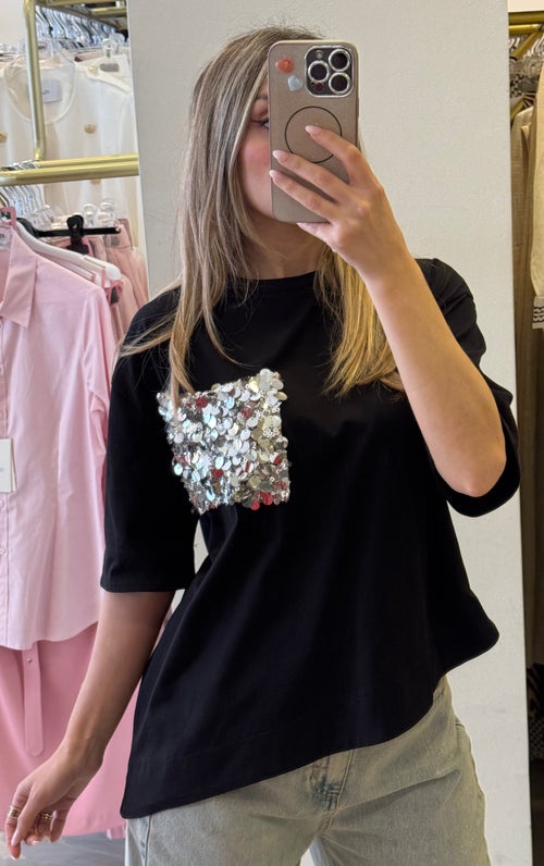 T-shirt Svasata Taschino Con Paillettes Tensione In