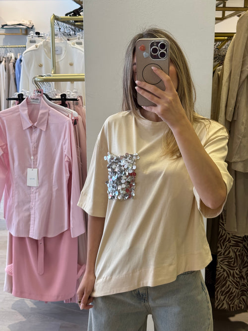 T-shirt Svasata Taschino Con Paillettes Tensione In