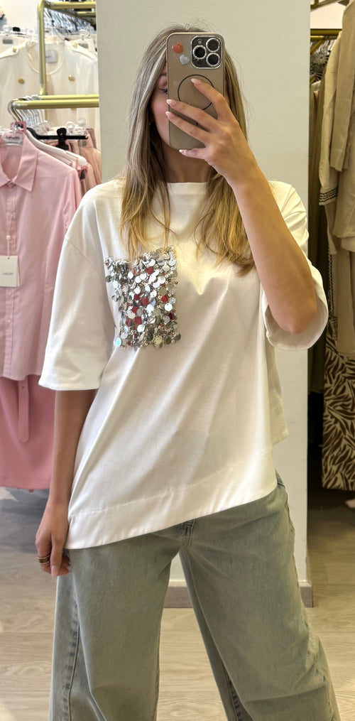 T-shirt Svasata Taschino Con Paillettes Tensione In