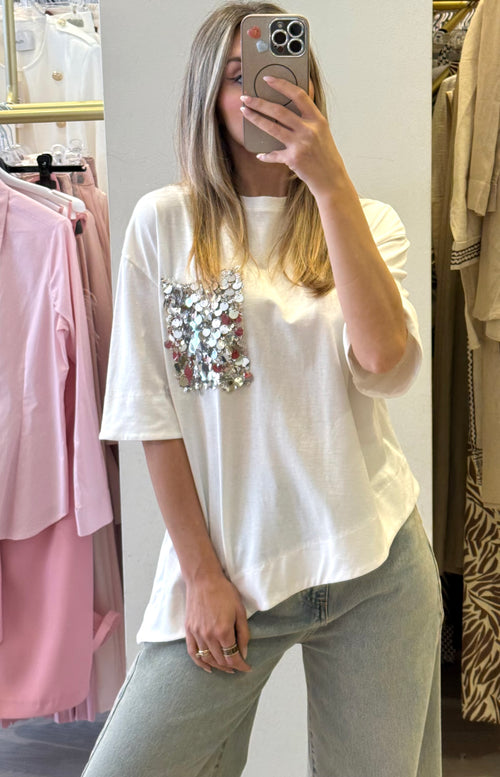 T-shirt Svasata Taschino Con Paillettes Tensione In
