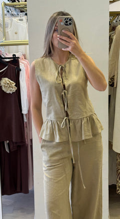 Completo In Lino Gilet + Panta