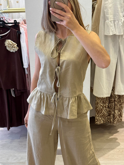 Completo In Lino Gilet + Panta