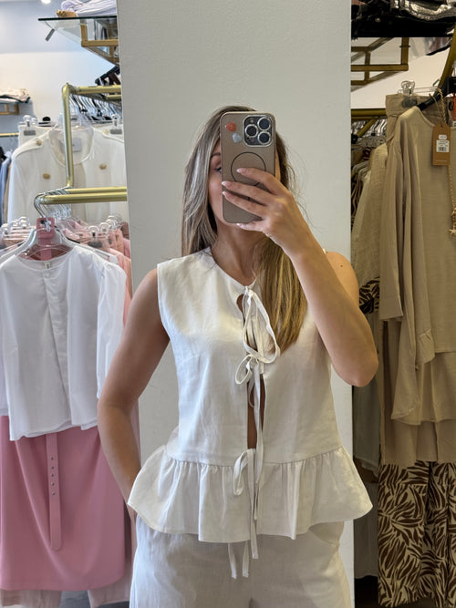 Completo In Lino Gilet + Panta