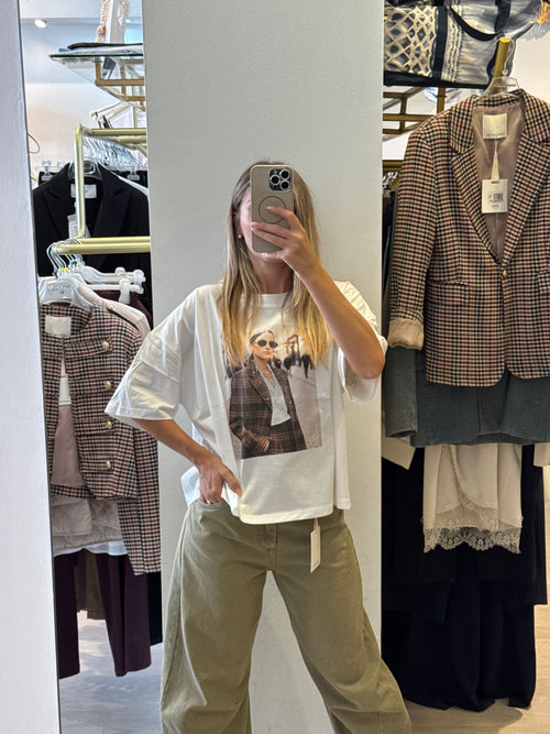 T-shirt Over con Stampa