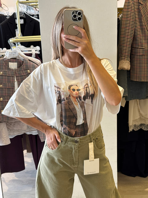 T-shirt Over con Stampa