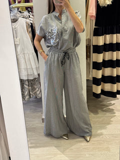 Pantalone Righe Cotone Leggero