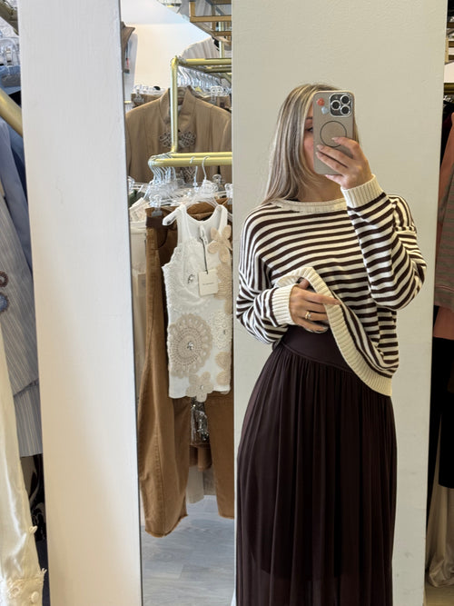 Abito Con Gonnellone In Chiffon