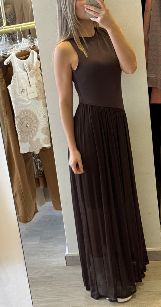 Abito Con Gonnellone In Chiffon