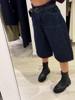 Bermuda in Jeans con Impunture
