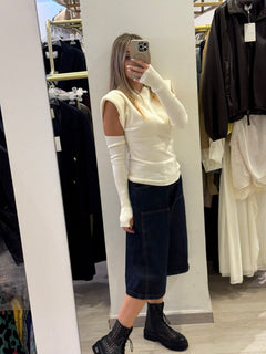 Bermuda in Jeans con Impunture