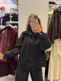 Pantalone Jeans Nero con Impunture