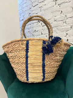 BORSA IN PAGLIA CON DETTAGLIO PON PON