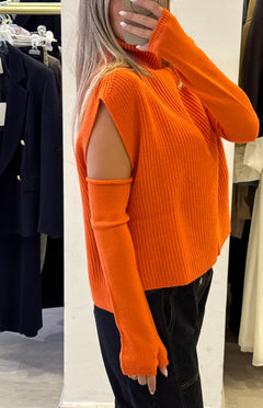 Maglia Smanicata Collo Alto con Manicotti