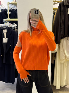 Maglia Smanicata Collo Alto con Manicotti