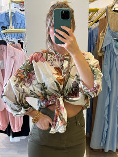 Camicia in mussola fantasia floreale