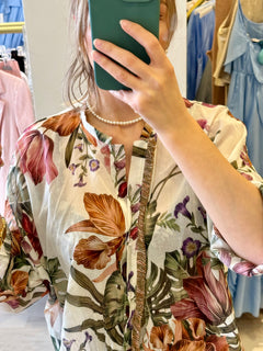 Camicia in mussola fantasia floreale