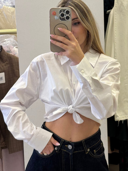 Camicia Crop Con Nodo