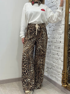 Pantalone palazzo maculato