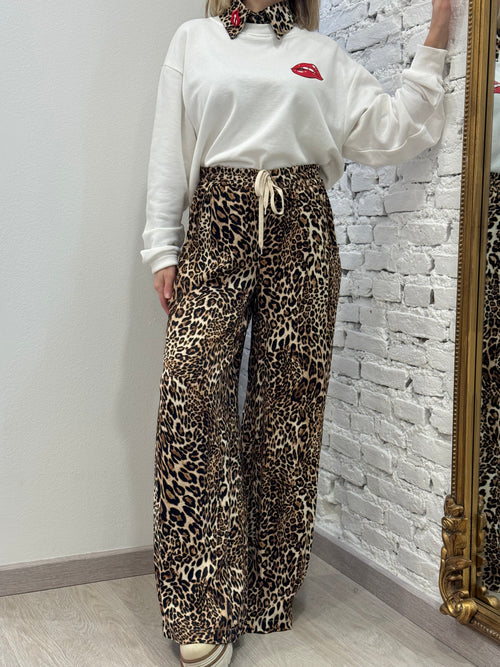 Pantalone palazzo maculato