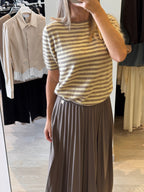 Maglia Girocollo Manica Corta In Mohair