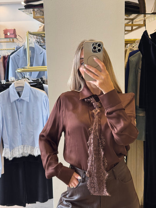 Camicia Con Foulard In Pizzo