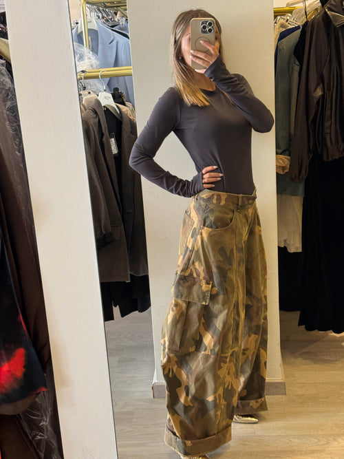 Pantalone Cargo Camouflage Tensione In