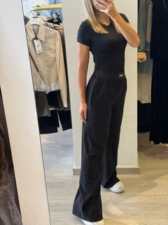 Pantalone Palazzo Sporty Con Fascia in Vita