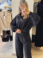 Felpa Coppred Mezza Zip con Monogramma
