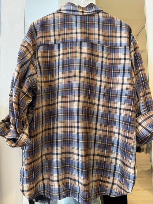Camicia A Quadri Con Frange