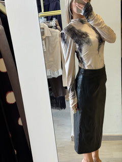 Gonna Longuette in Ecopelle