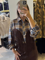 Camicia A Quadri Con Frange