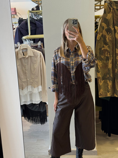 Camicia A Quadri Con Frange