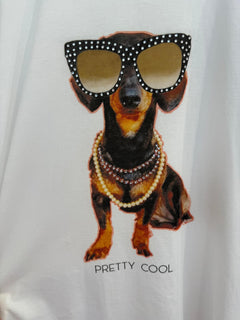 T-shirt cane occhiali