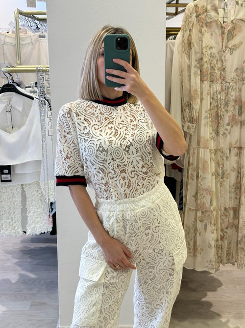 Maglia mezza manica in pizzo