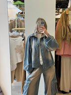 Giacca in denim salmone